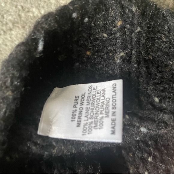 Siskin Mama Owl Wool Nordic Fair Isle black and white sweater M medium - Picture 2 of 3